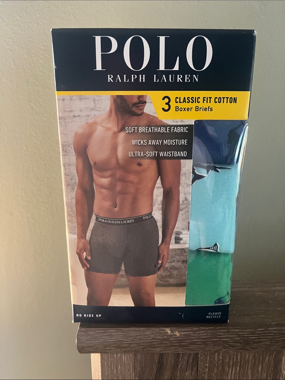 Polo by Ralph Lauren 3-Pack Boxer Briefs - Navy, Light Blue, Green NWT